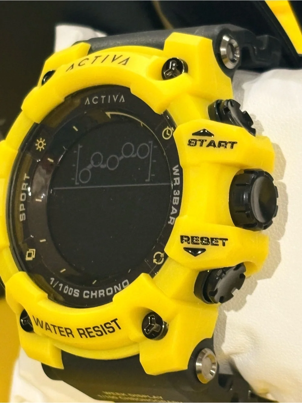 Activa Yellow Digital Sport Watch - Water Resistant